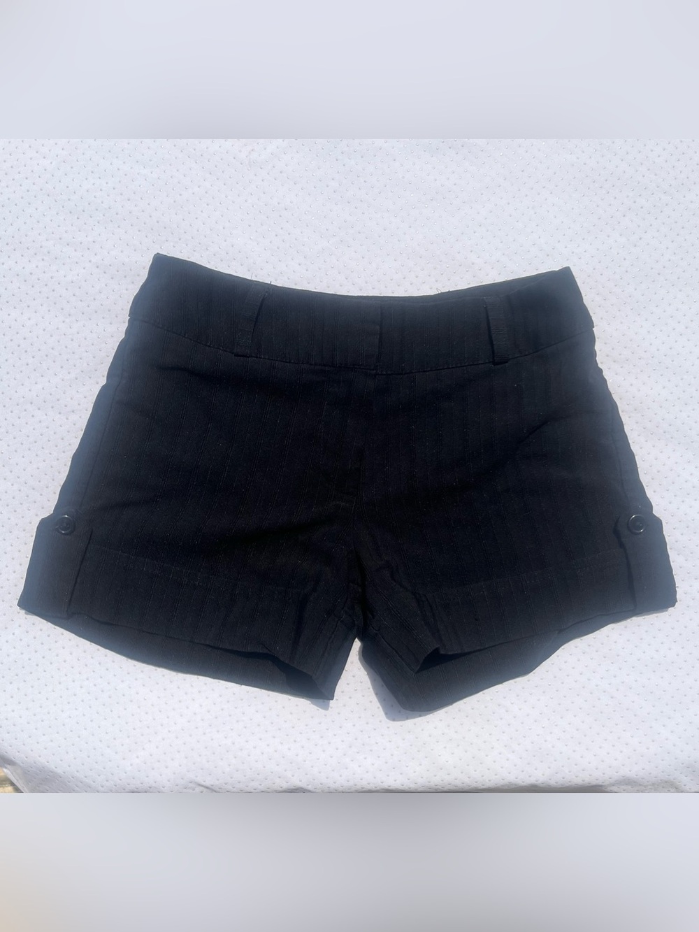 Vintage Y2K Black Shorts Tailored Pinstriped by NY INVASION